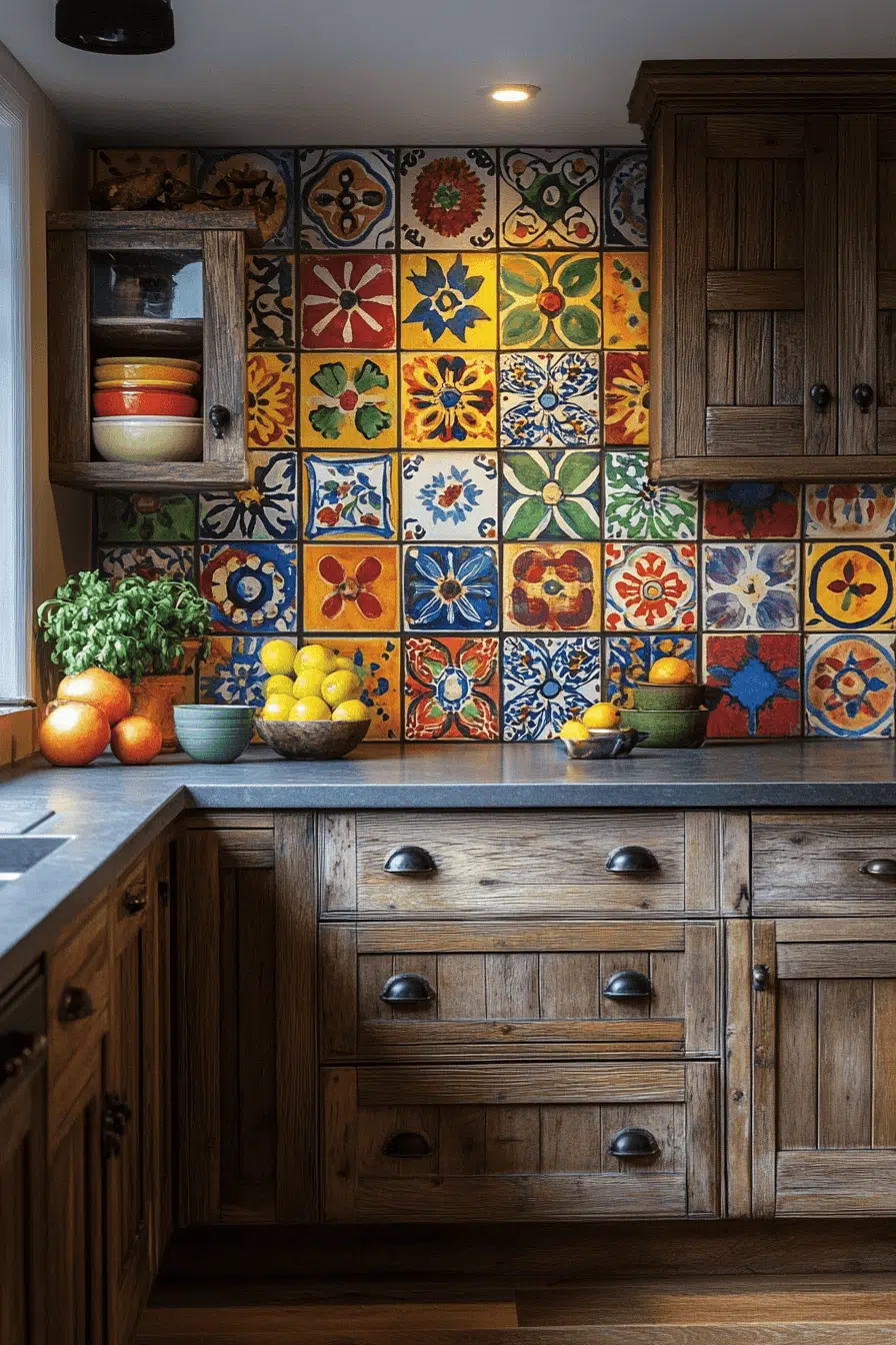 25 Backsplash Kitchen Ideas That Brighten Up Any Room 7 Color Pop Ceramic Backsplash