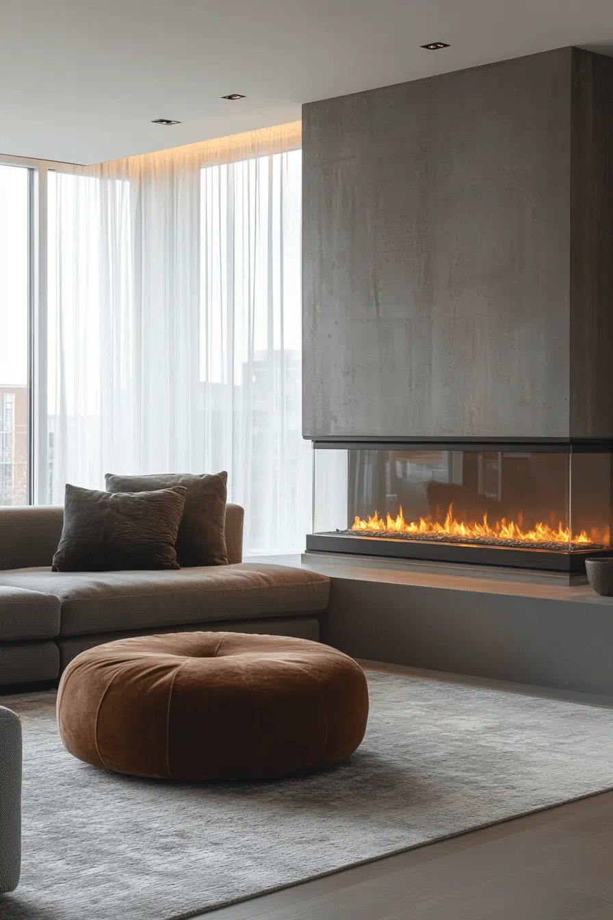 25 Fireplace Interior Ideas To Create A Beautiful Focal Point 7 Contemporary Glass Hearth Feature