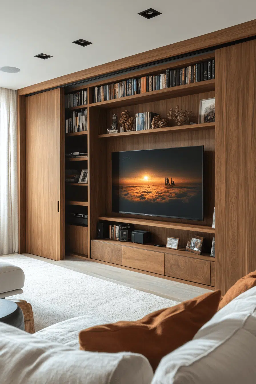 25 Bookshelf Ideas To Make Your Space Feel Organized And Chic 8 Bookshelf Wall With Sliding