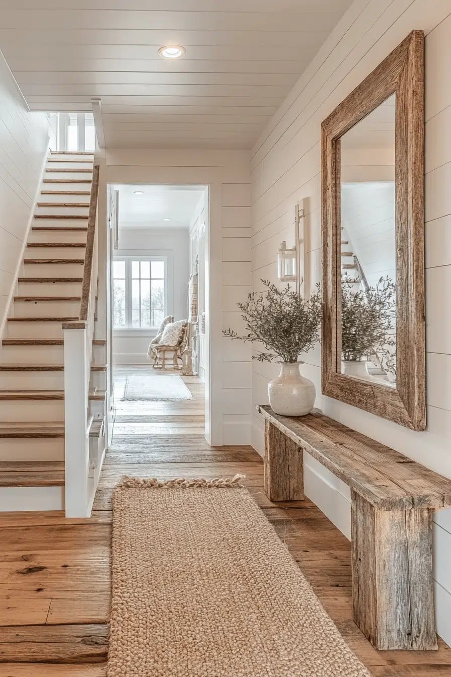 25 Antique Farmhouse Decor Ideas For A Relaxed Country Home Feel 8 Distressed Mirror Farmhouse Accent