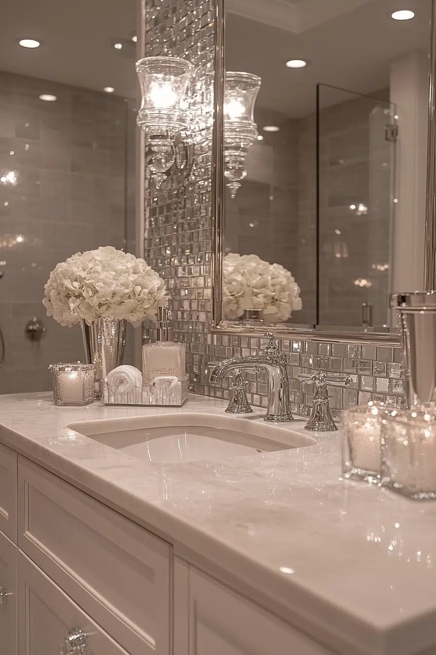 25 Luxury Bathroom Design Ideas To Create A Truly Serene Space 9 Mirror Glamour Vanity Scene