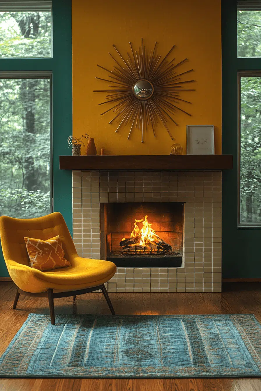 25 Fireplace Interior Ideas To Create A Beautiful Focal Point 9 Retro Mid Century Fireplace