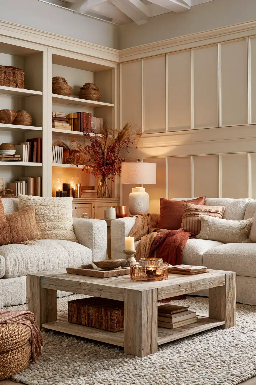 fall living room decor 1 Amber Glow Lounge
