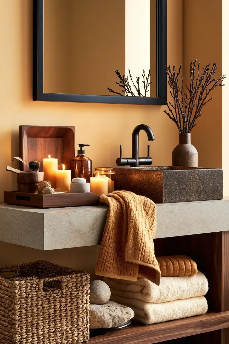 fall bathroom decor 1 Amber Spa Retreat