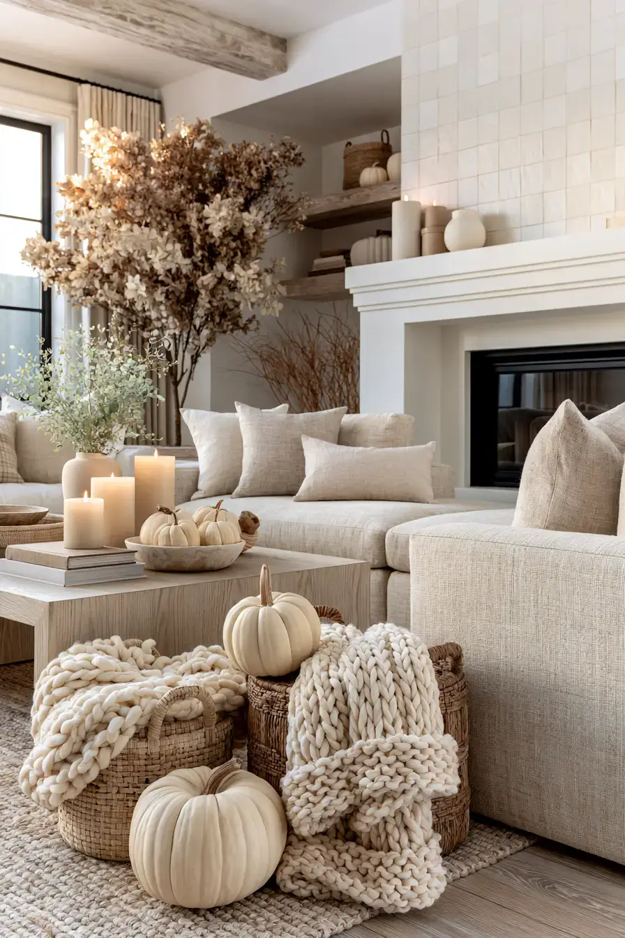 neutral fall decor 1 Cozy Neutral Fall