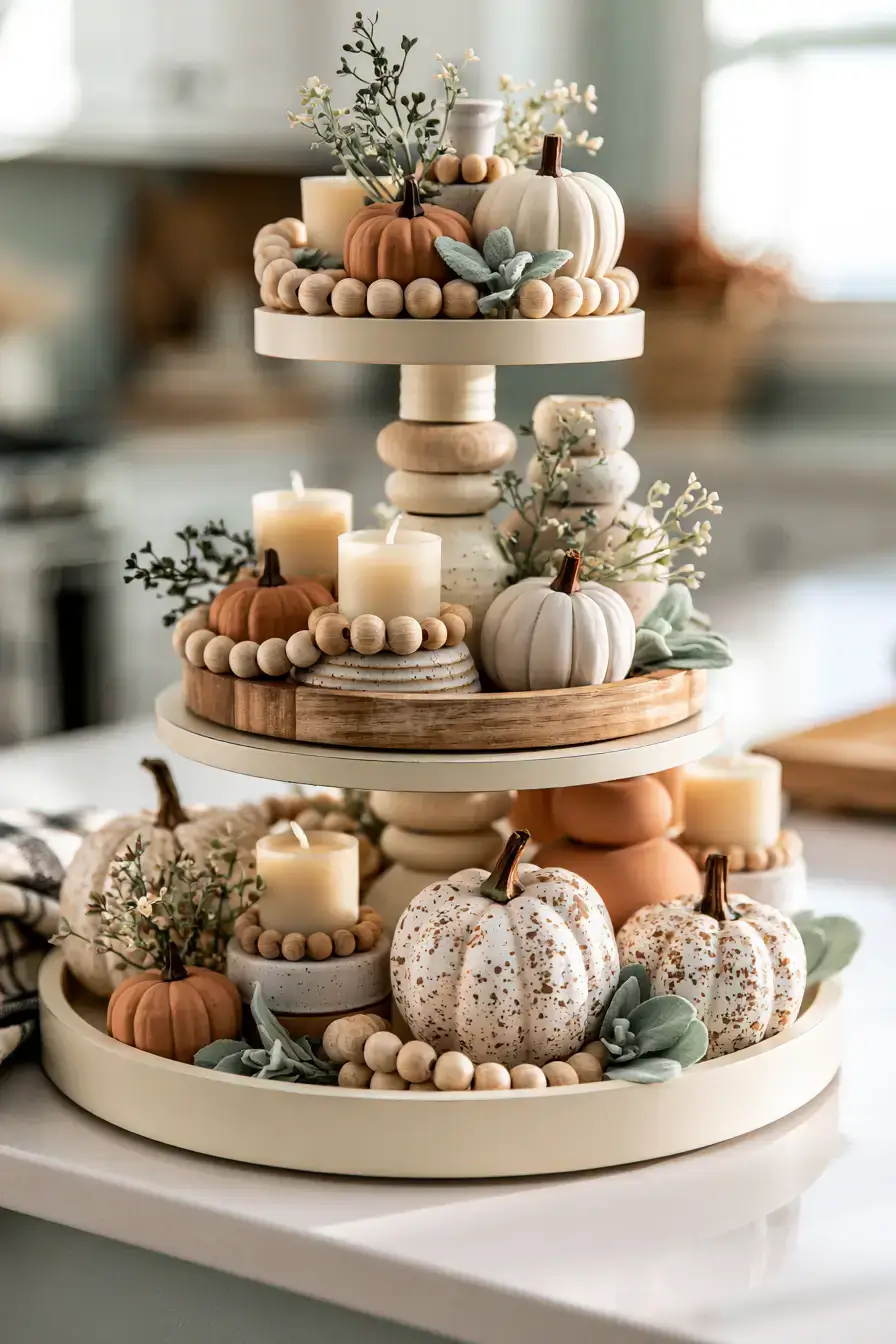 farmhouse fall decor 10 Farmhouse Tiered Tray