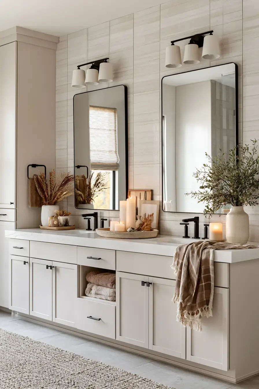 fall room decor 11 Candlelit Bathroom Calm