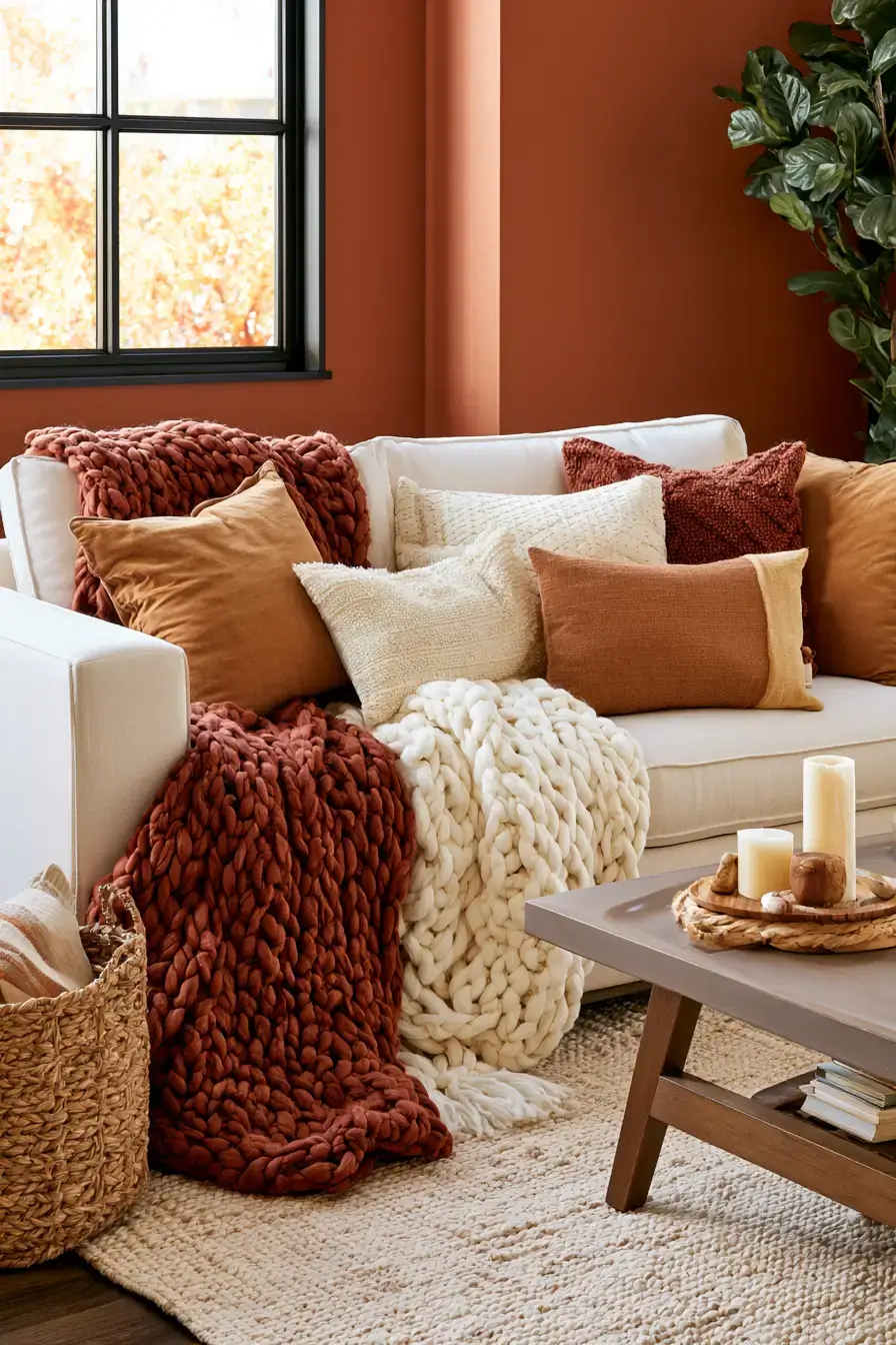 fall apartment decor 11 Cozy Sofa Refresh