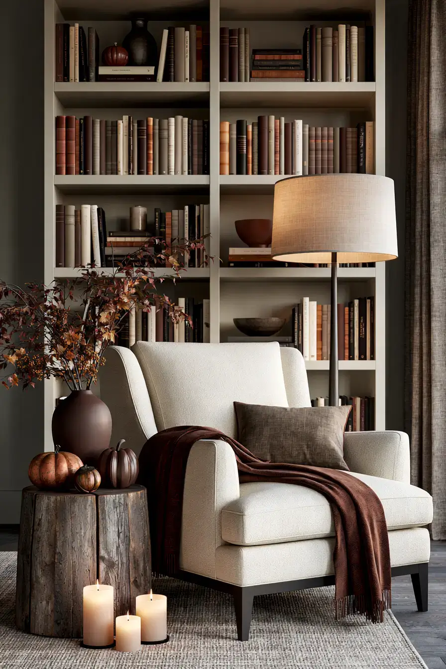 elegant fall decor 11 Moody Fall Reading Room