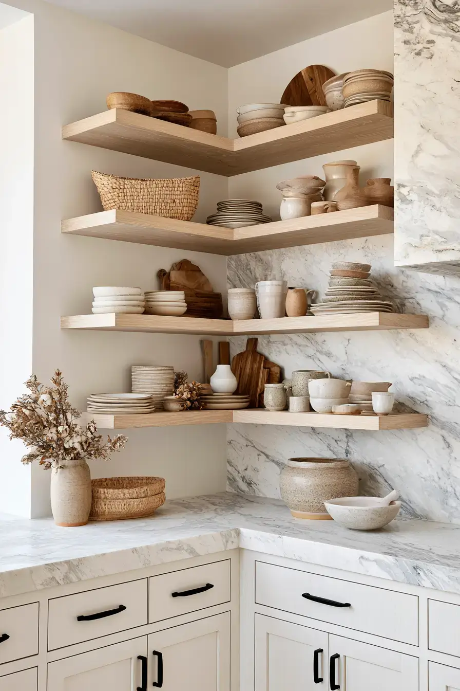 fall kitchen decor 12 Farmhouse Harvest Shelves
