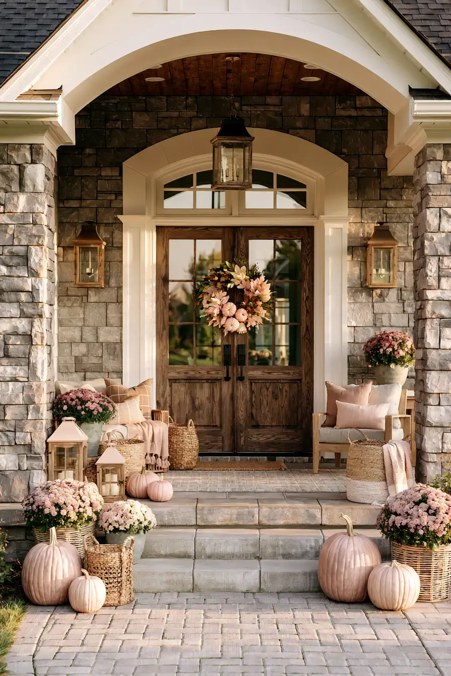 pink fall decor 12 Pink Front Porch