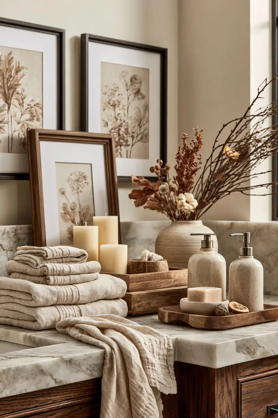 autumn home decor 13 Autumn Powder Room