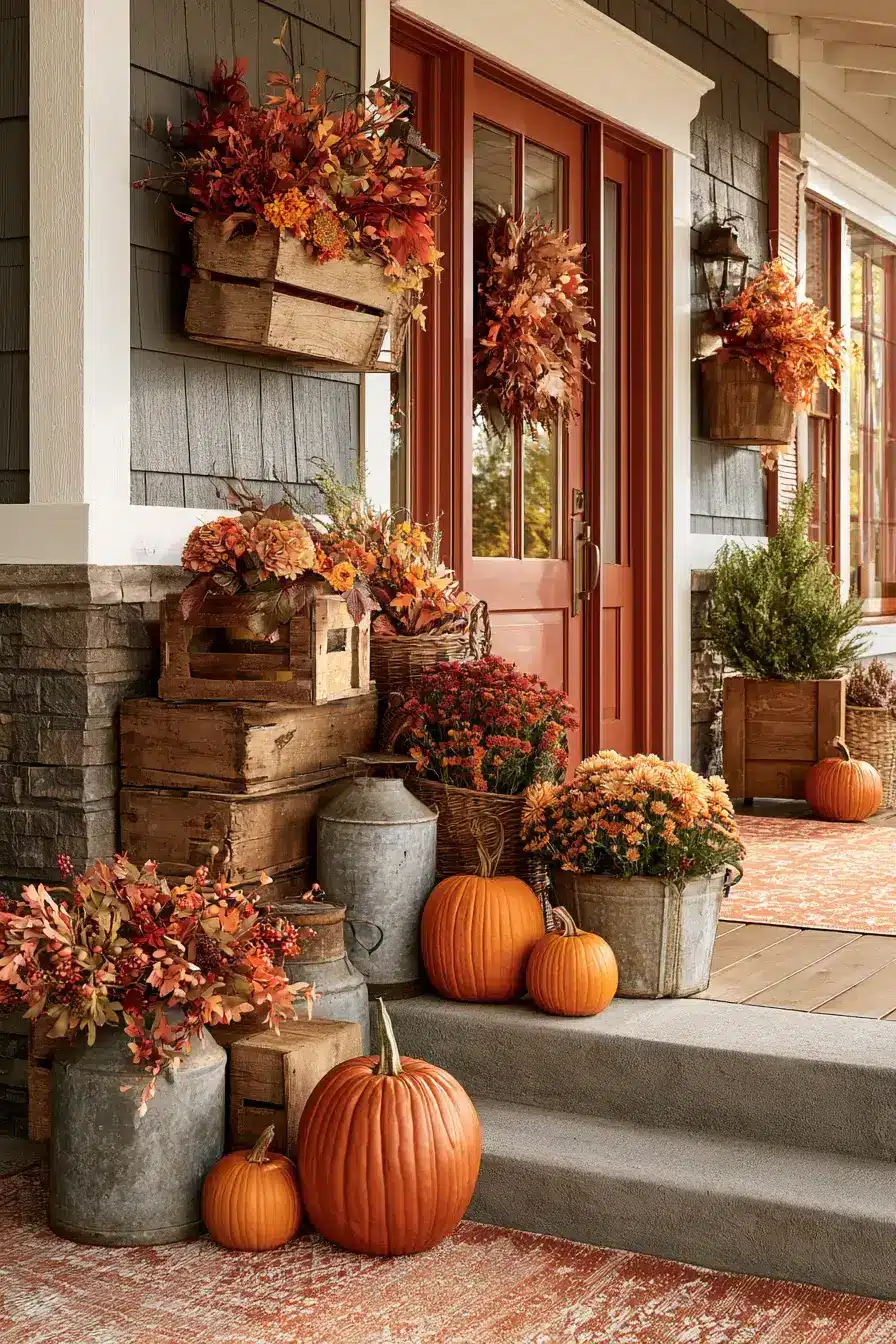 fall porch decor 13 Vintage Harvest Porch