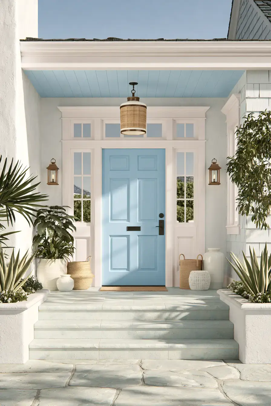 Main Entrance Door Design 14 Coastal Blue Entry
