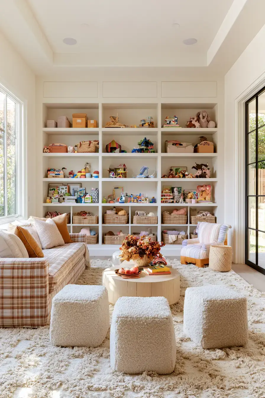 fall room decor 14 Plaid Playroom Corner