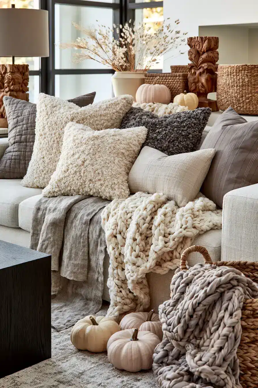 modern fall decor 14 Textured Neutral Autumn