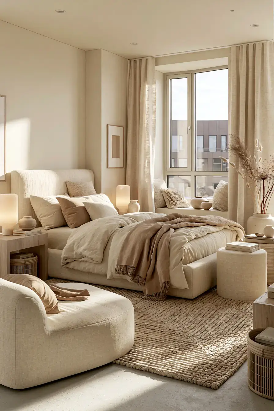 Bedsitter Arrangement Ideas 14 Warm Neutral Bedsitter Decor
