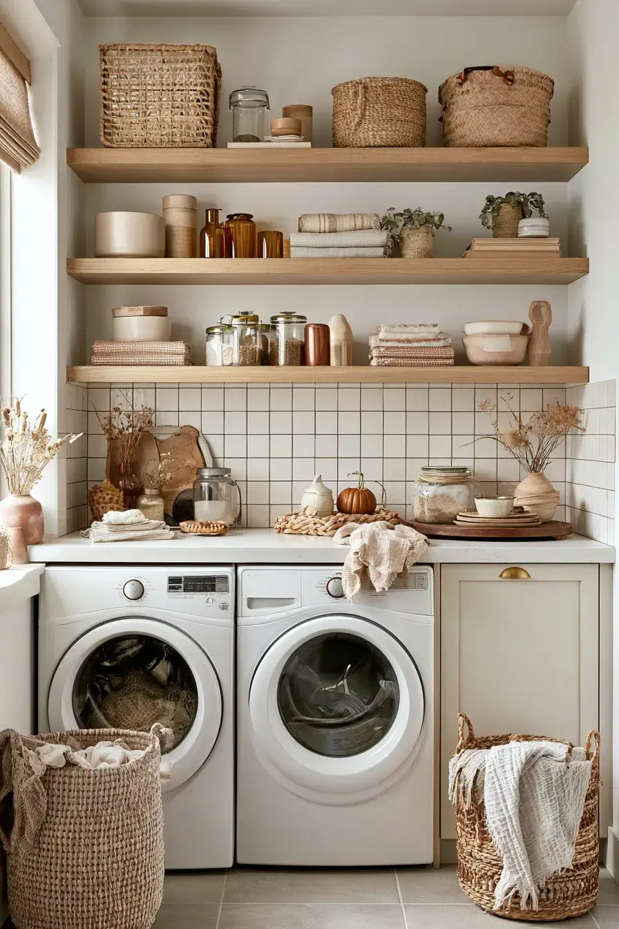 fall room decor 15 Copper Laundry Nook