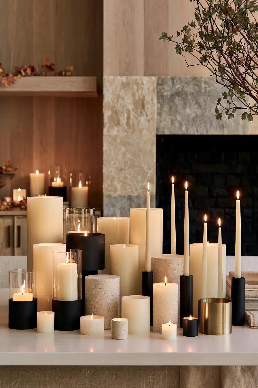 modern fall decor 15 Modern Candlelight Display