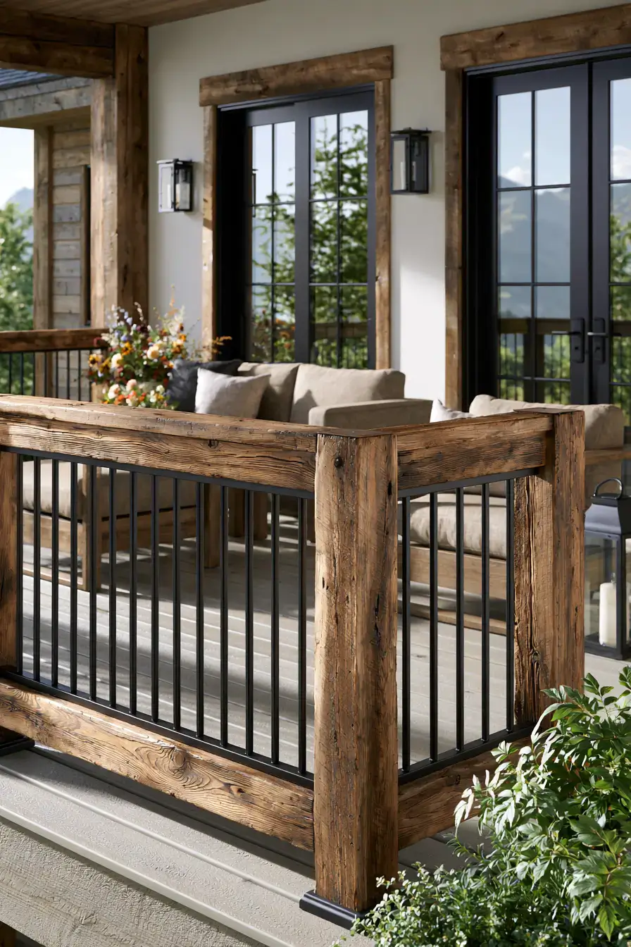 Balcony Railing Design 15 Rustic Wood Railings