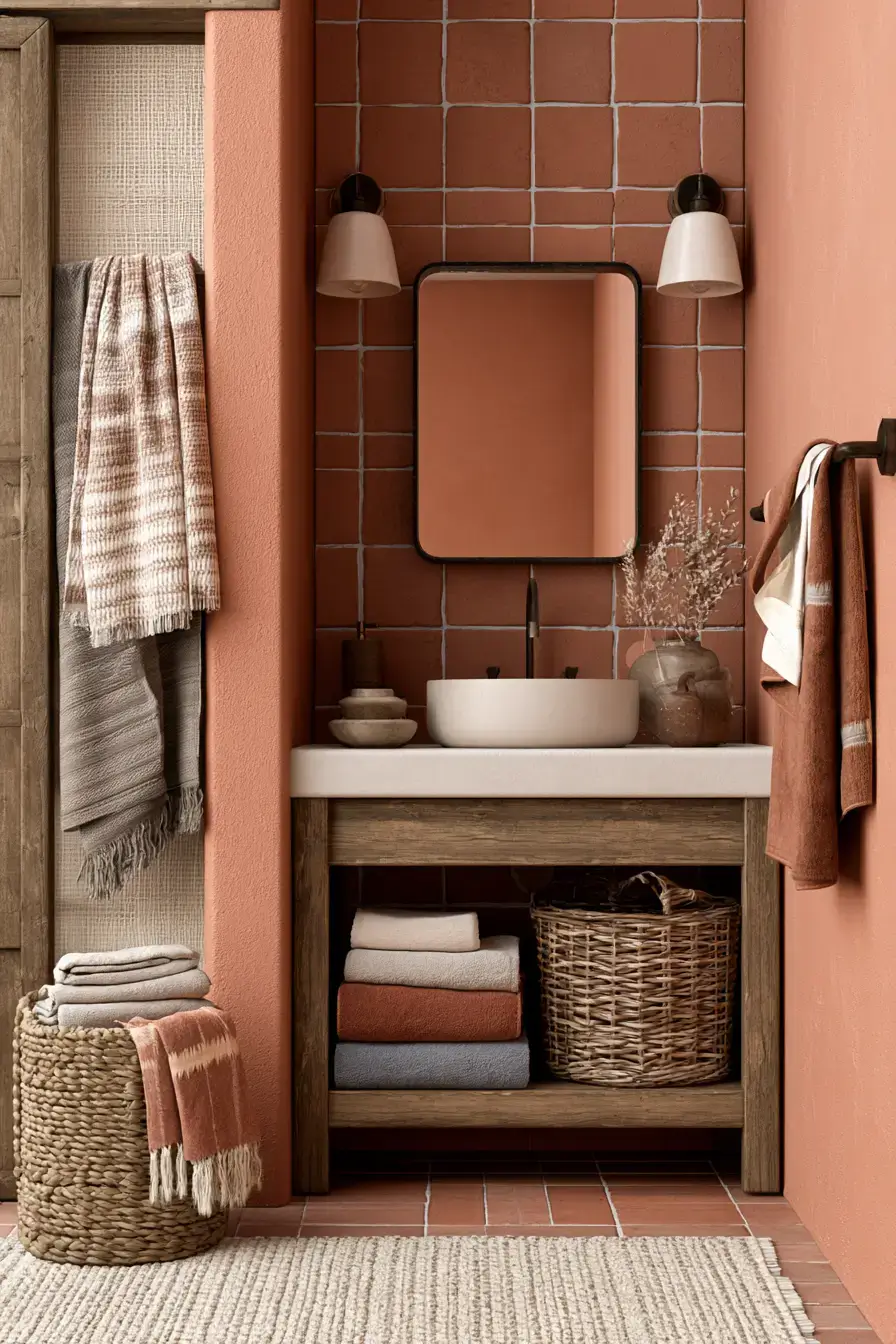 fall bathroom decor 15 Terracotta Tile Mood
