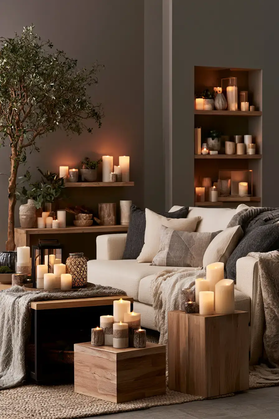 fall home decor 15 Warm Candle Displays