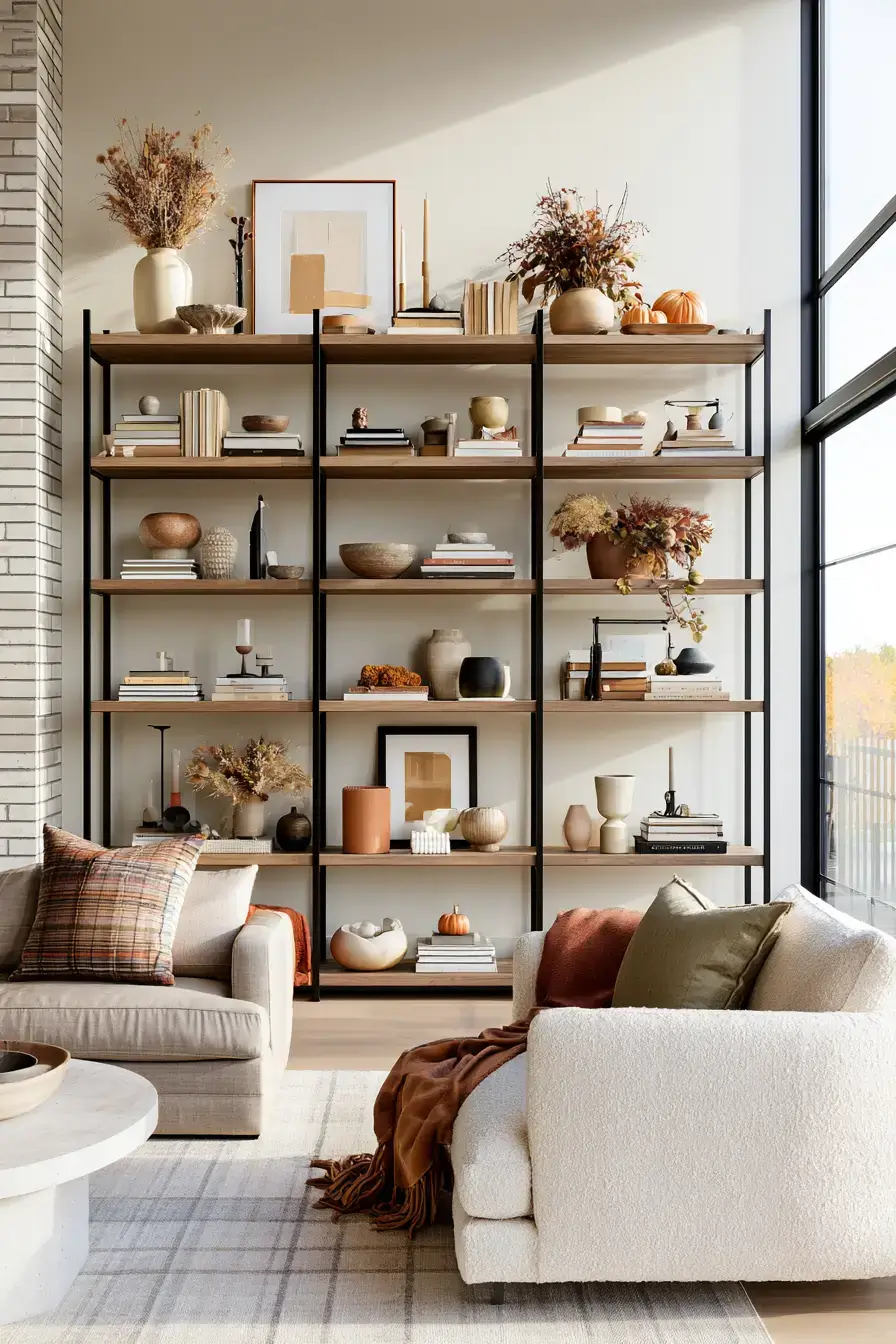 fall home decor 16 Autumn Shelf Styling