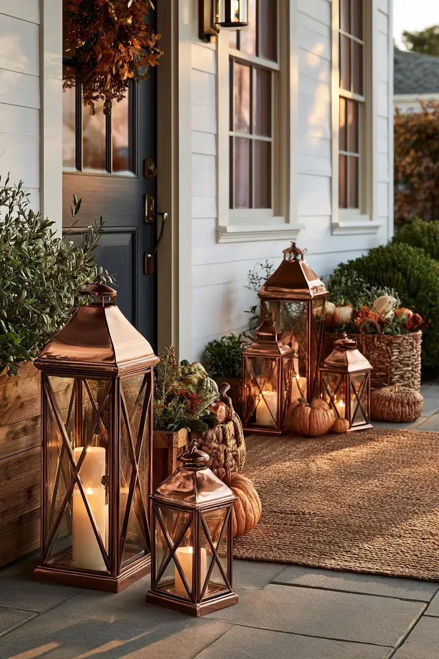 fall porch decor 16 Copper Lantern Porch