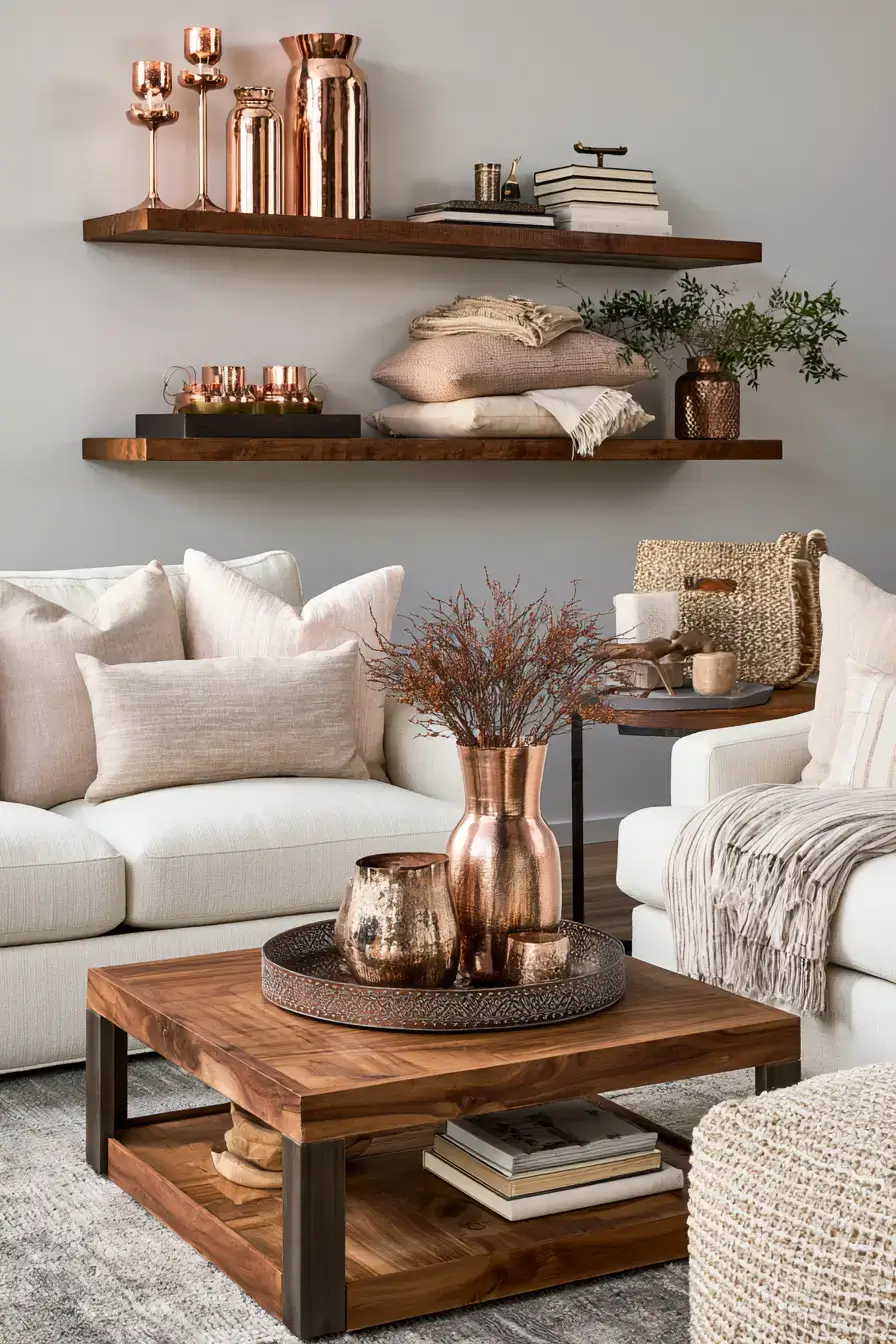 fall living room decor 16 Copper Leaf Living