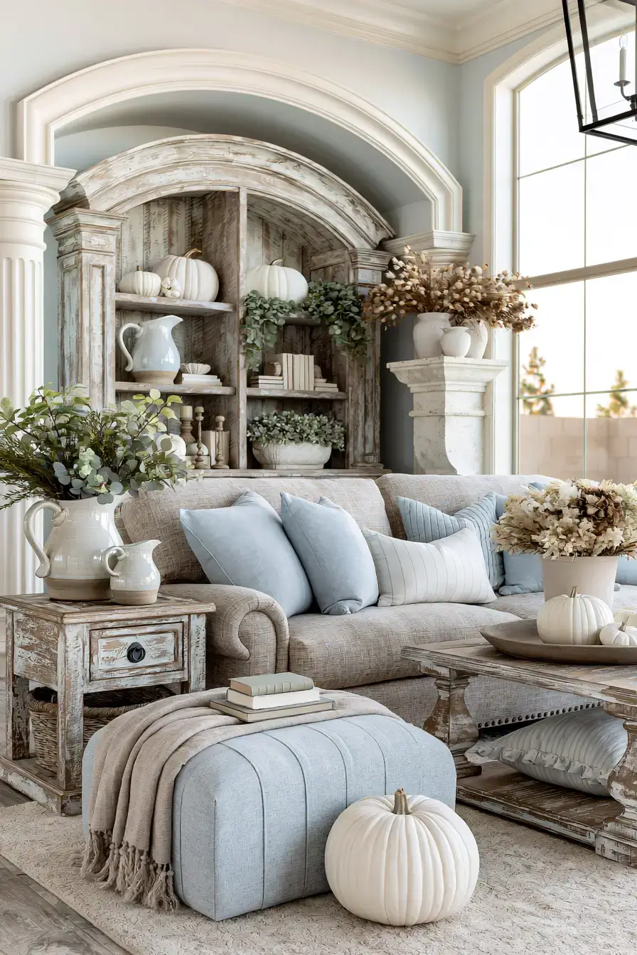 blue and white fall decor 16 French Country Fall Blues