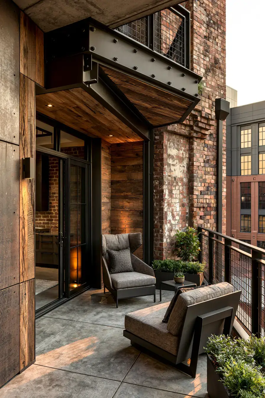 Balcony Railing Design 16 Industrial Balcony Style