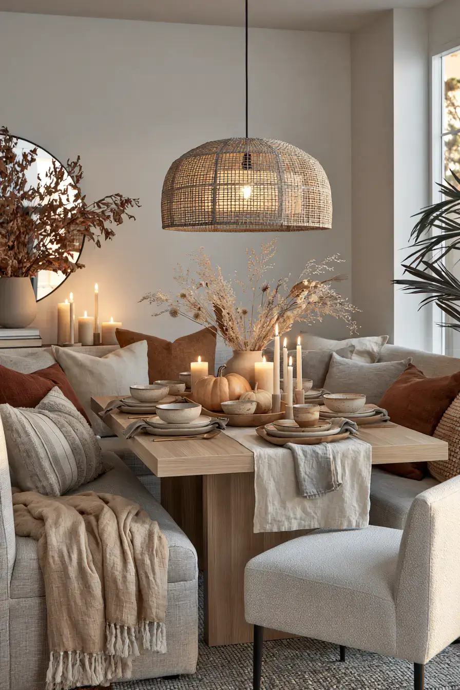elegant fall decor 17 Candlelit Autumn Dining Nook