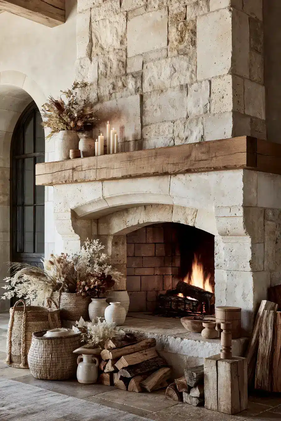 autumn fireplace decor 17 Earthy Ember Layers
