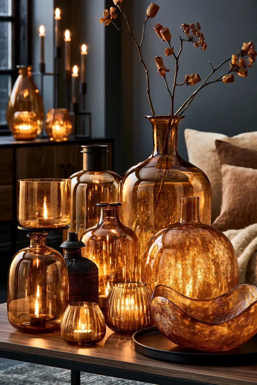 moody fall decor 17 Moody Amber Corners