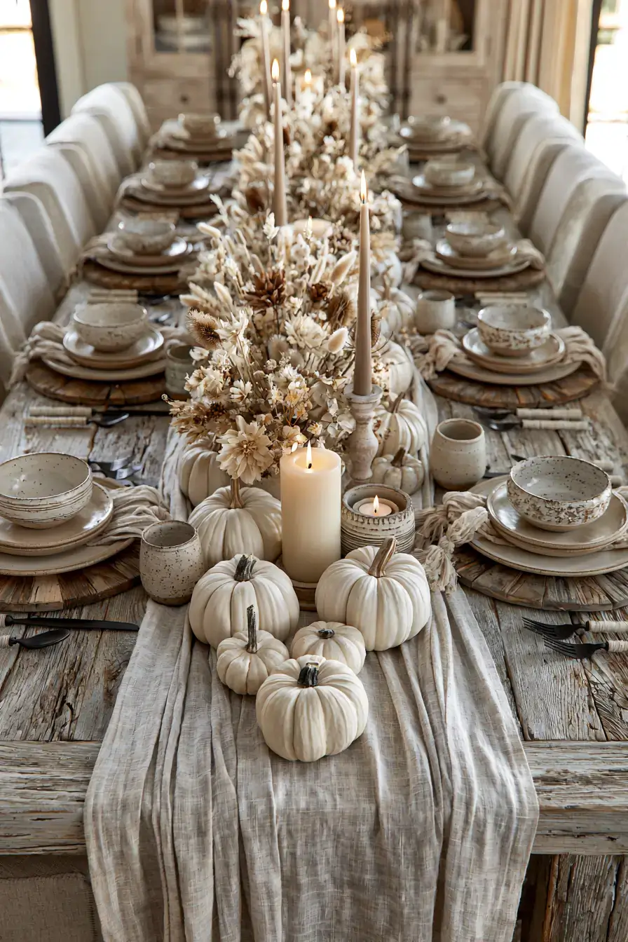 neutral fall decor 17 Muted Harvest Table