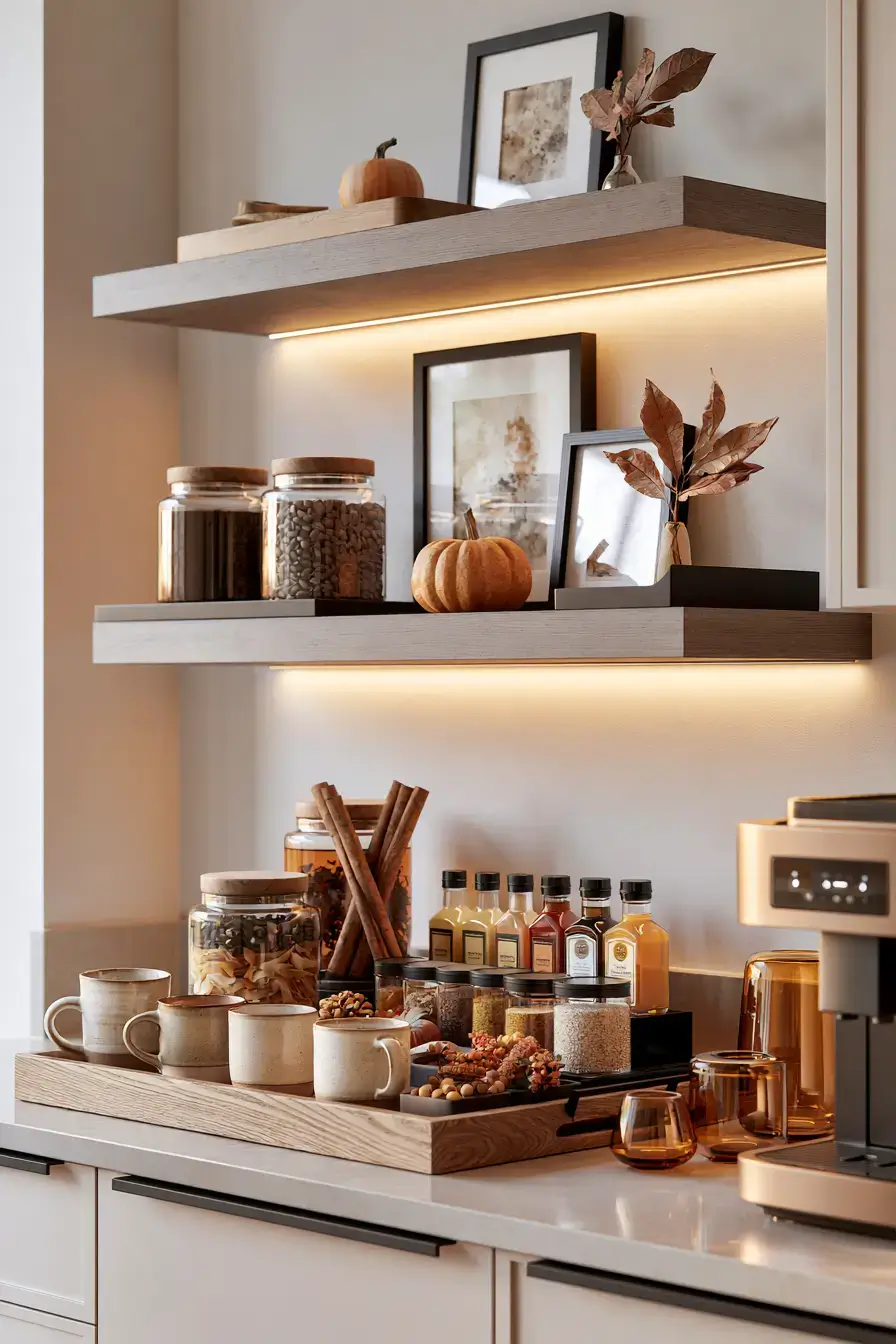 cozy fall decor 17 Warm Fall Coffee Bar