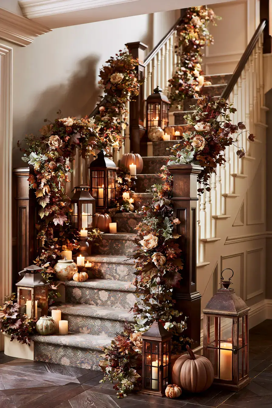 autumn home decor 18 Autumn Staircase Decor