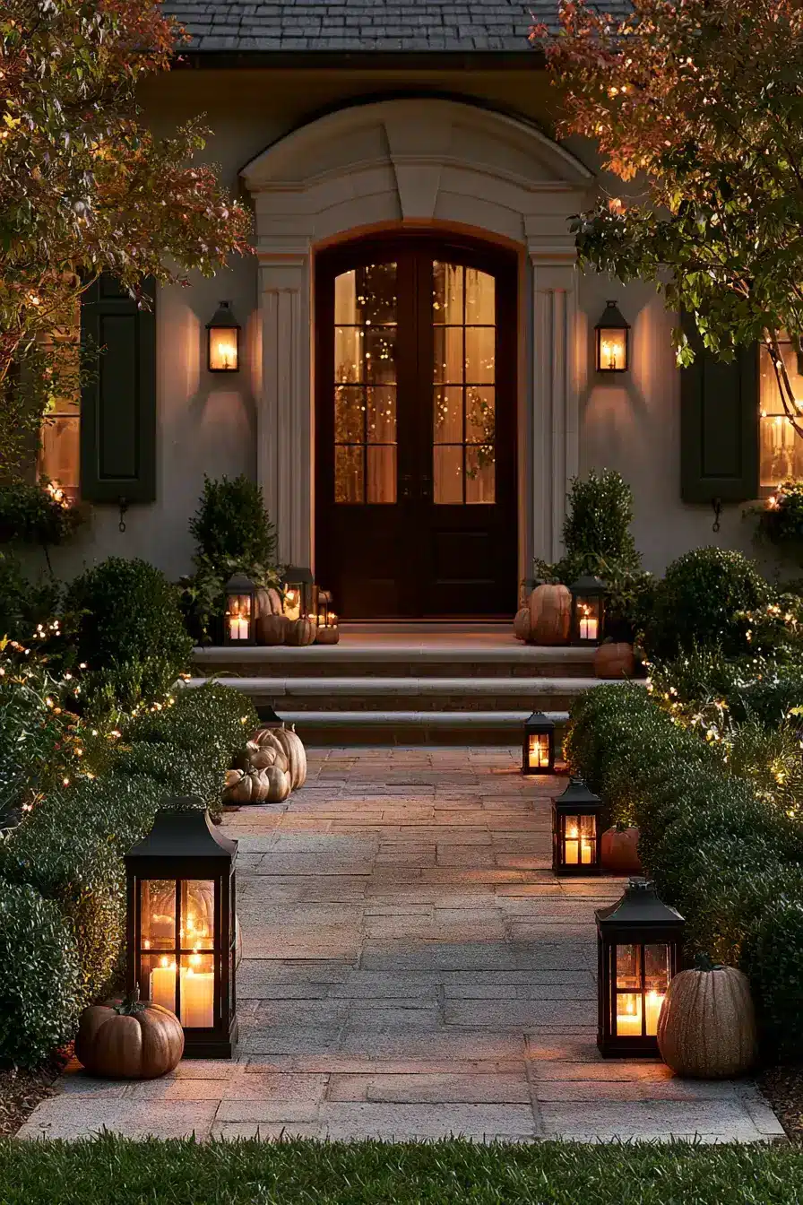 fall outdoor decor 18 Candlelit Front Walk