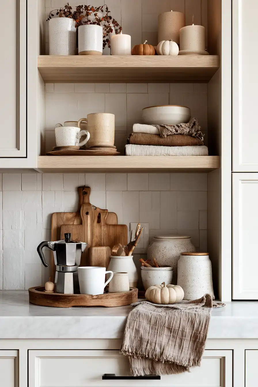fall kitchen decor 18 Fireside Coffee Station