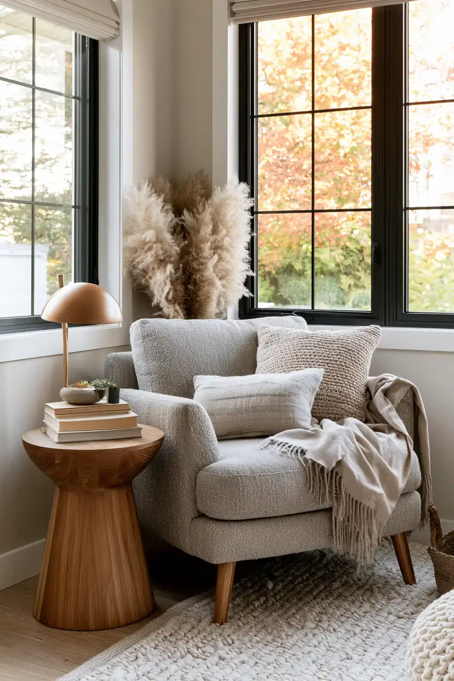 fall living room decor 18 Fireside Reading Nook