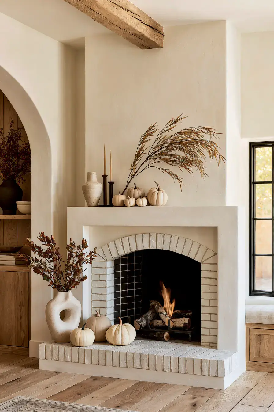 modern fall decor 18 Minimal Mantel Styling