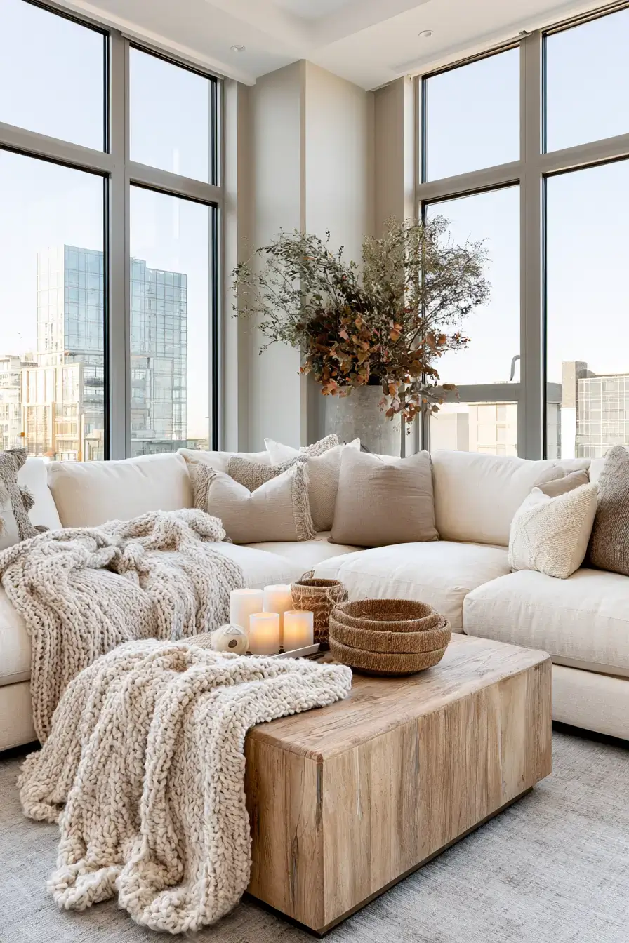 neutral fall decor 18 Neutral Living Room