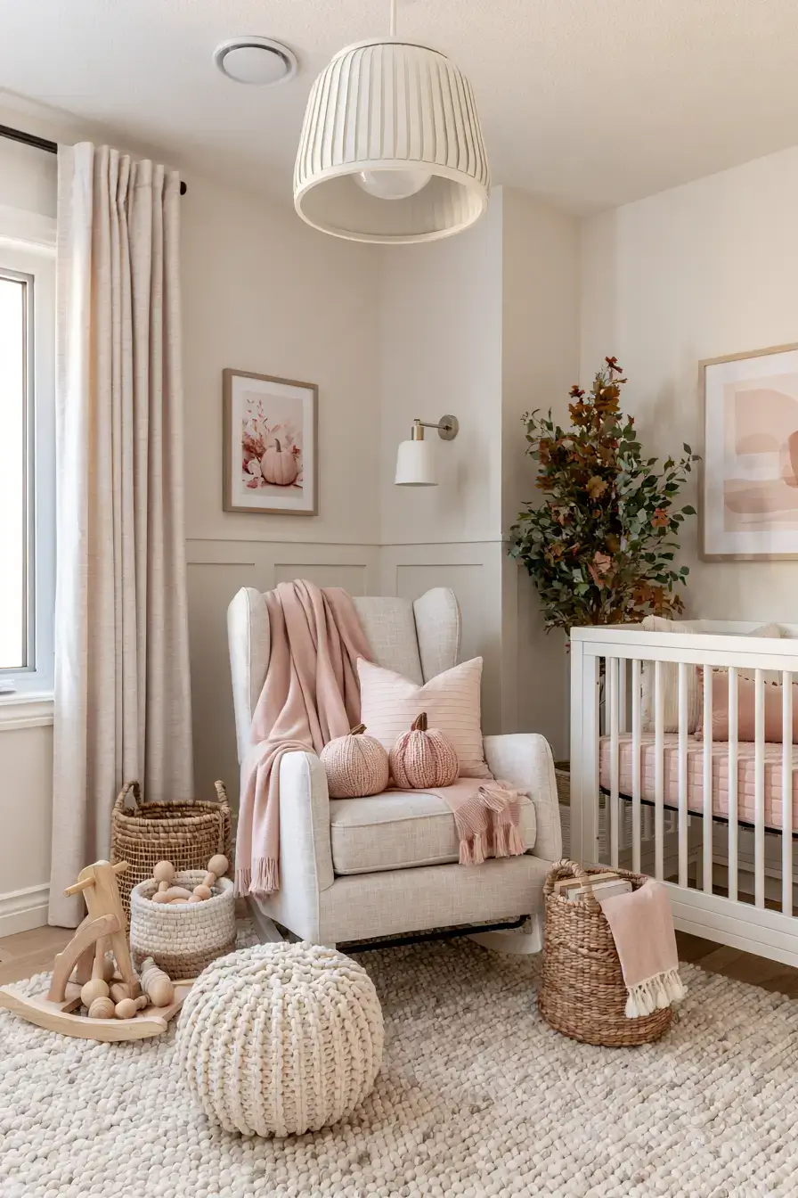 pink fall decor 18 Pink Nursery Autumn