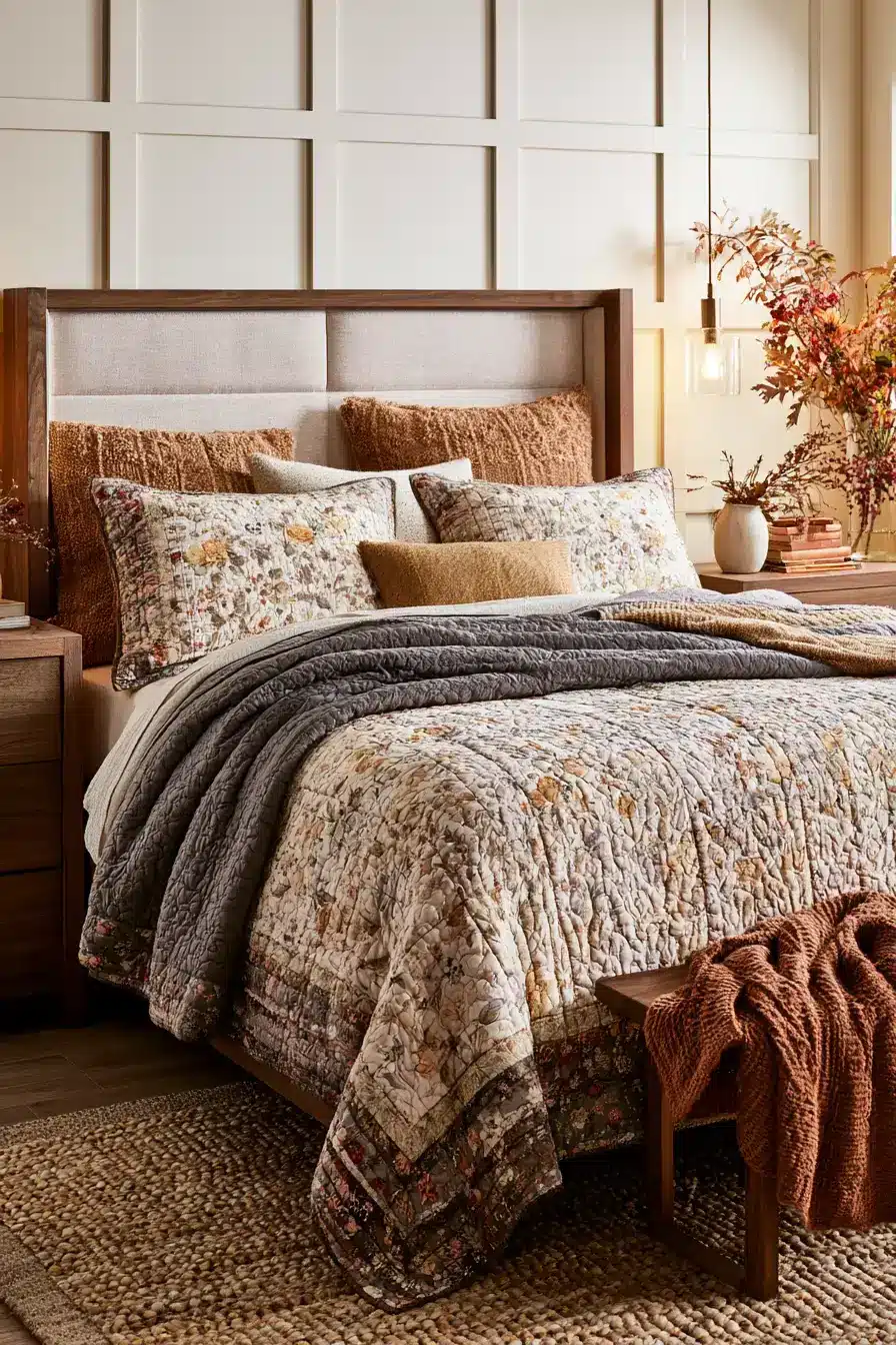 fall bedroom decor 18 Vintage Quilt Mood