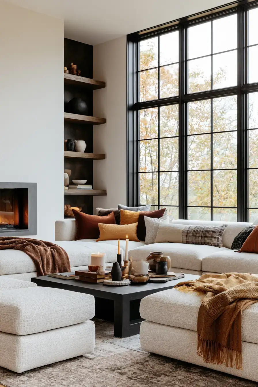 fall living room decor 19 Chic October Lounge