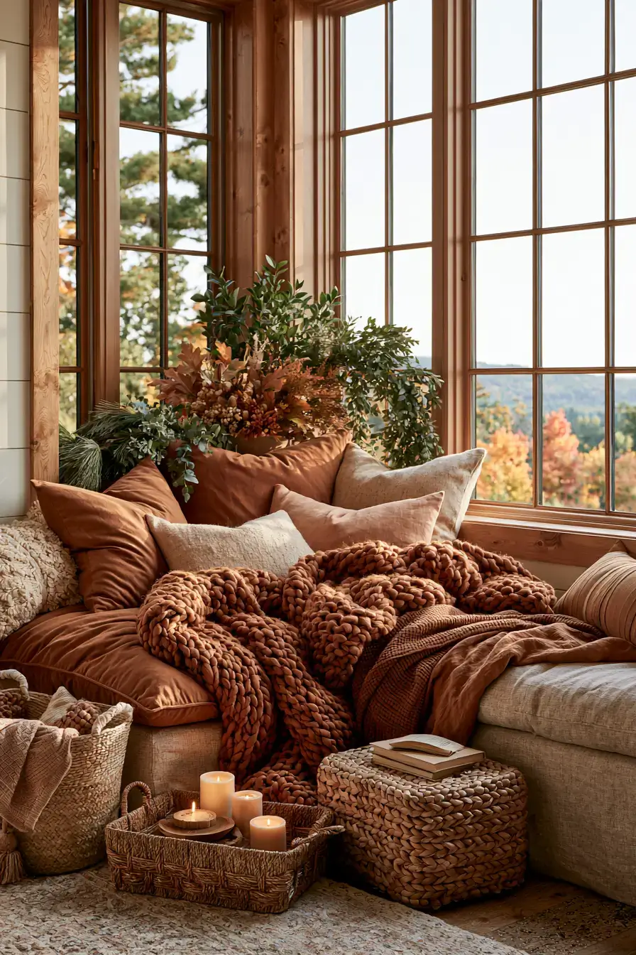 autumn home decor 19 Cozy Window Seat