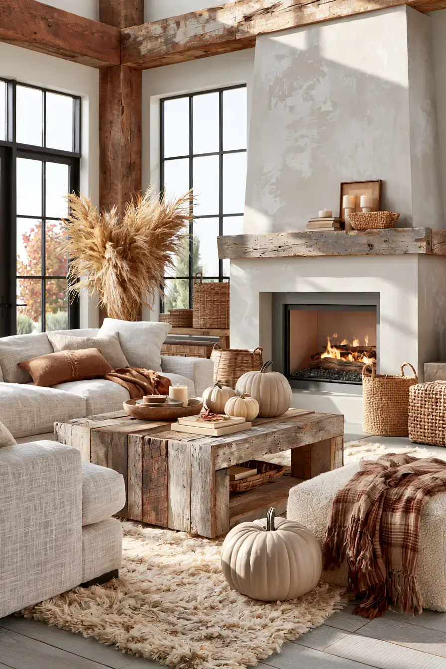 neutral fall decor 19 Modern Rustic Fall