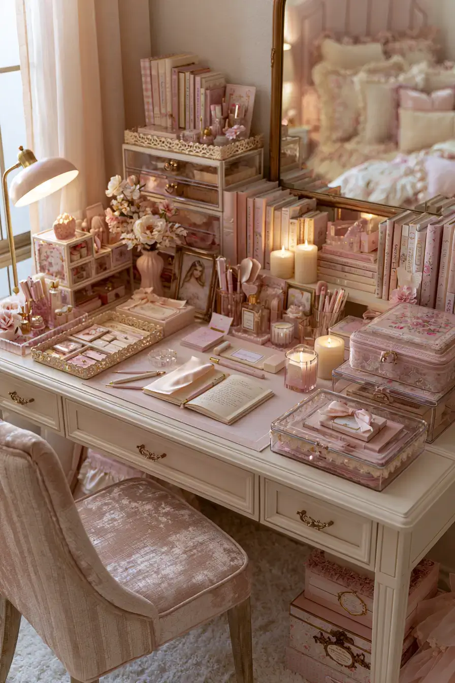 Coquette Room Decor 19 Romantic Desk Decor Setup