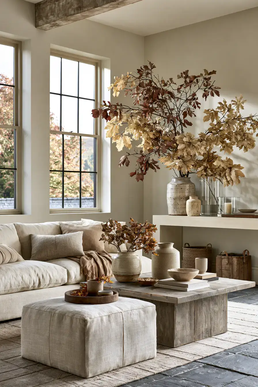 minimalist fall decor 19 Simple Dried Leaf Arrangements