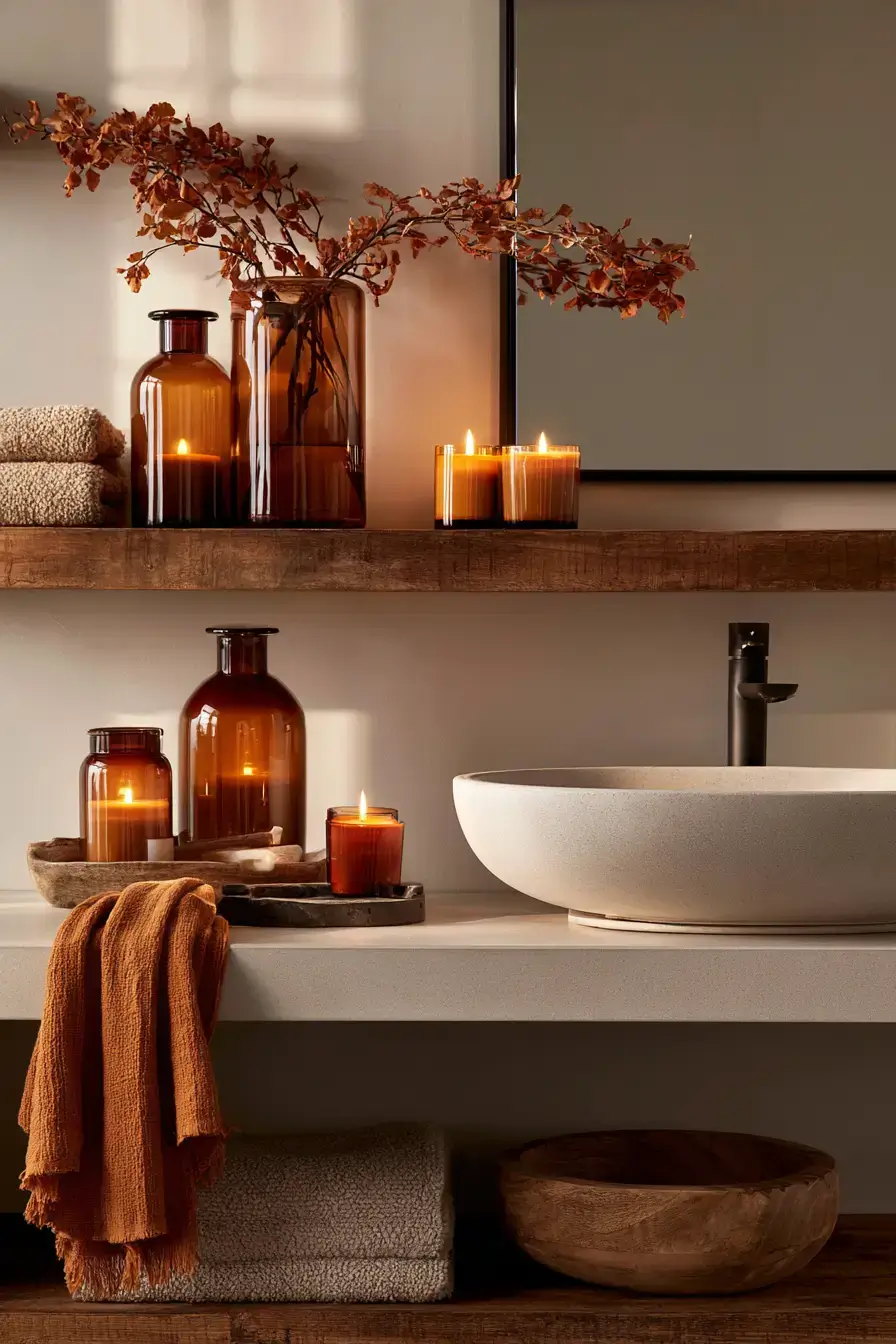 fall bathroom decor 19 Spiced Amber Details